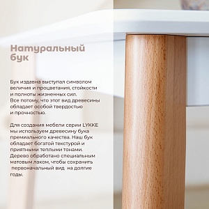 Стол прямой SKYLAND LYKKE TS-100, белый/бук, 100х60х75 см